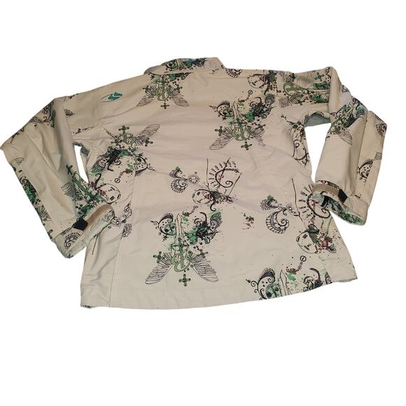 BONFIRE Size XS Woman's Snowboard Blur Ski Jacket White Green Logo NO HOOD - Picture 5 of 10